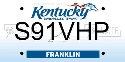 S91VHP Kentucky License Plate