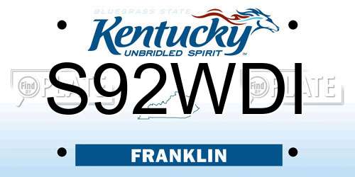 S92WDI Kentucky License Plate
