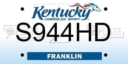 S944HD Kentucky License Plate