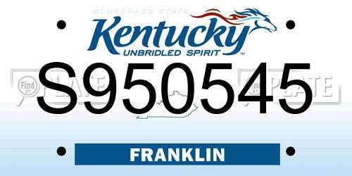 S950545 Kentucky License Plate