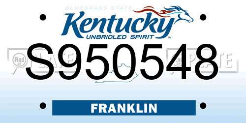 S950548 Kentucky License Plate