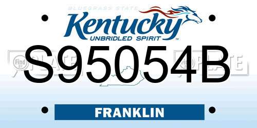 S95054B Kentucky License Plate