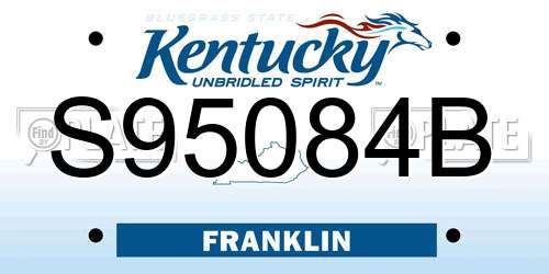 S95084B Kentucky License Plate