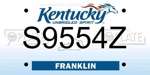 S9554Z Kentucky License Plate