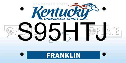 S95HTJ Kentucky License Plate