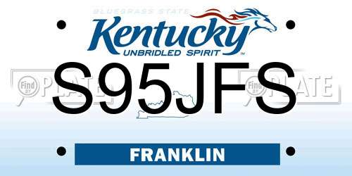 S95JFS Kentucky License Plate