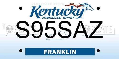 S95SAZ Kentucky License Plate