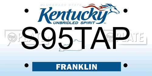 S95TAP Kentucky License Plate