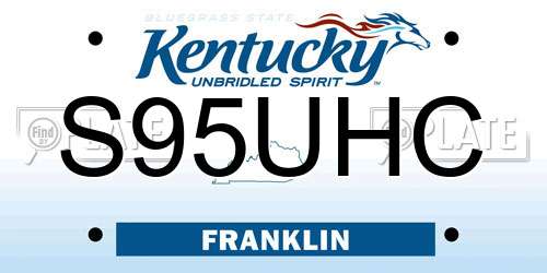 S95UHC Kentucky License Plate
