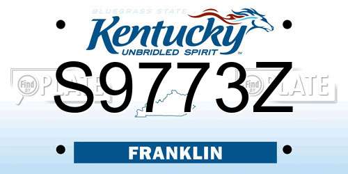 S9773Z Kentucky License Plate