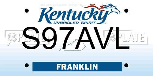 S97AVL Kentucky License Plate