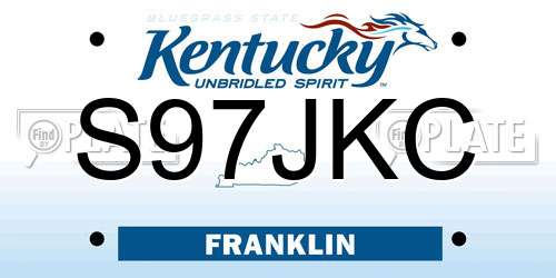 S97JKC Kentucky License Plate