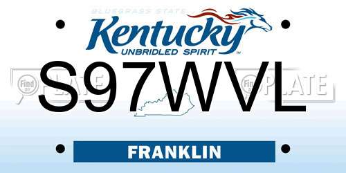 S97WVL Kentucky License Plate