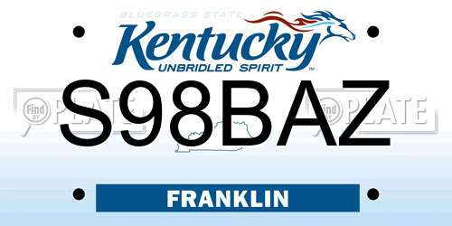 S98BAZ Kentucky License Plate