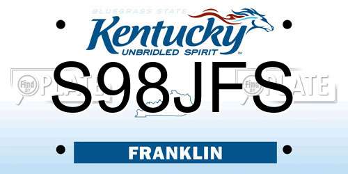 S98JFS Kentucky License Plate