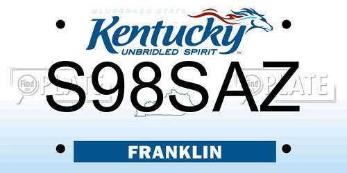 S98SAZ Kentucky License Plate