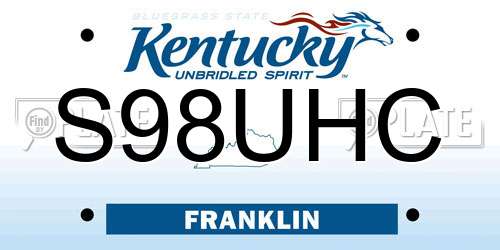 S98UHC Kentucky License Plate