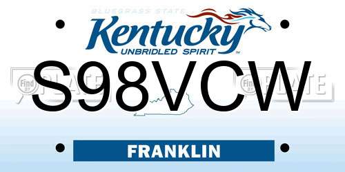 S98VCW Kentucky License Plate