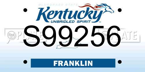 S99256 Kentucky License Plate