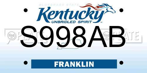 S998AB Kentucky License Plate