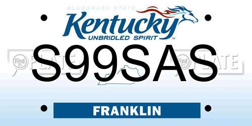 S99SAS Kentucky License Plate