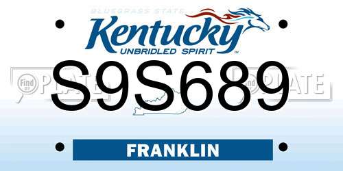 S9S689 Kentucky License Plate
