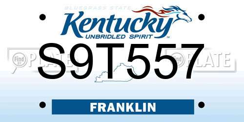 S9T557 Kentucky License Plate