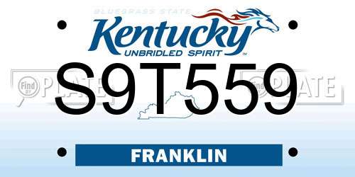S9T559 Kentucky License Plate