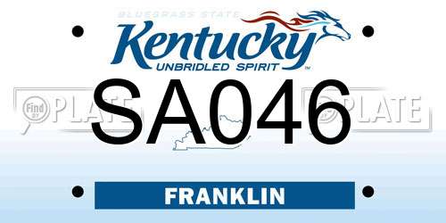 SA046 Kentucky License Plate