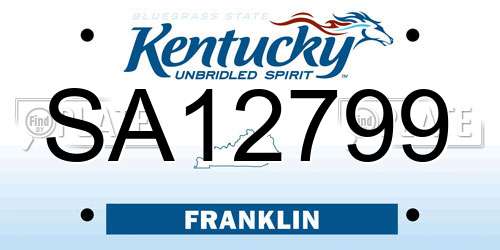SA12799 Kentucky License Plate