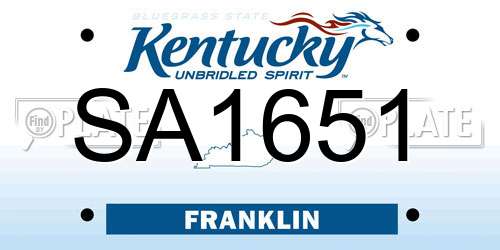 SA1651 Kentucky License Plate