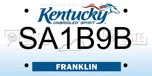 SA1B9B Kentucky License Plate