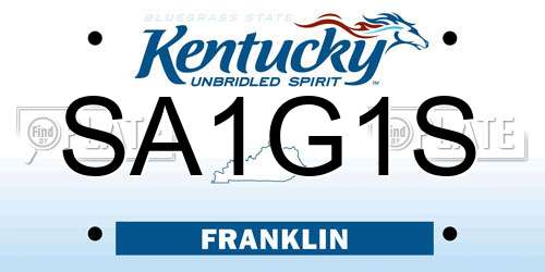 SA1G1S Kentucky License Plate