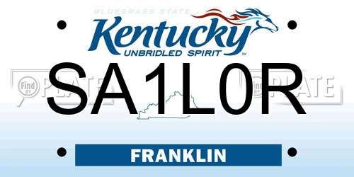 SA1L0R Kentucky License Plate
