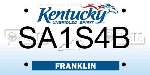 SA1S4B Kentucky License Plate