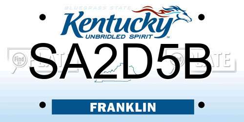 SA2D5B Kentucky License Plate