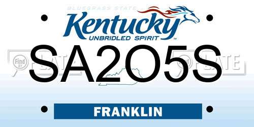 SA2O5S Kentucky License Plate