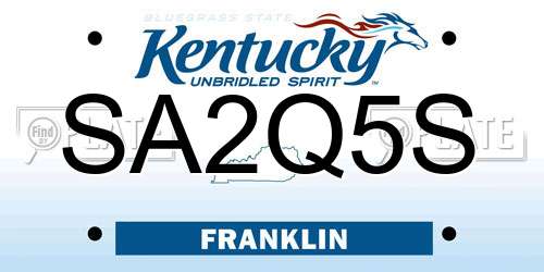 SA2Q5S Kentucky License Plate