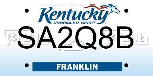 SA2Q8B Kentucky License Plate