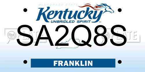SA2Q8S Kentucky License Plate