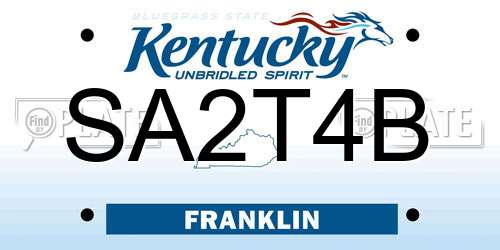 SA2T4B Kentucky License Plate
