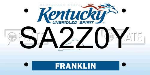 SA2Z0Y Kentucky License Plate