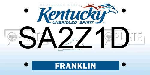 SA2Z1D Kentucky License Plate