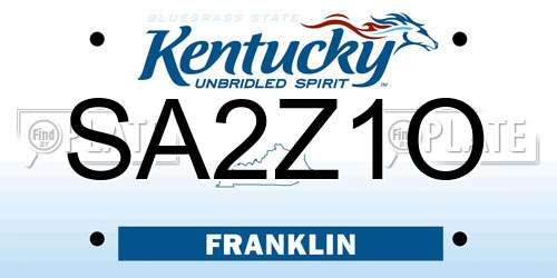 SA2Z1O Kentucky License Plate