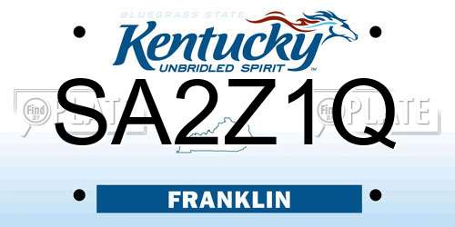 SA2Z1Q Kentucky License Plate