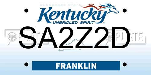 SA2Z2D Kentucky License Plate