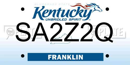 SA2Z2Q Kentucky License Plate