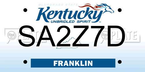SA2Z7D Kentucky License Plate