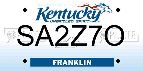 SA2Z7O Kentucky License Plate