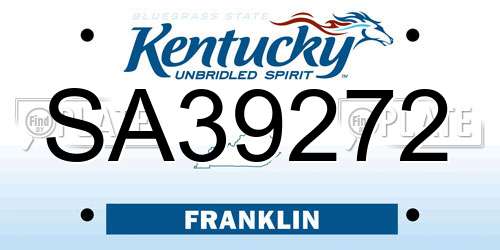 SA39272 Kentucky License Plate